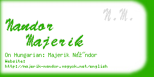 nandor majerik business card